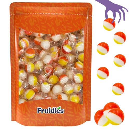 FRUIDLES HALLOWEEN CANDY CORN LOLLIPOPS, BALLS, AND BARREL SUCKERS, GOODY BAG FILLERS, INDIVIDUALLY WRAPPED (2 POUNDS)