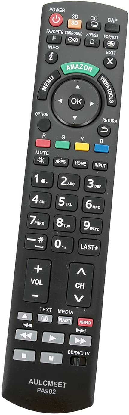 AULCMEET PA902 sub PN-14 PN-15 Replacement Remote Compatible with Panasonic HDTV DVD Blu-ray Player DMR-ES35VS DMR-ES45 DMR-ES35 DMR-ES35V SC-BT230 SC-BT235 SC-BT730 SC-BT750 DMR-ES35