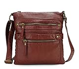 Scarleton Casual Double Zipper Crossbody Bag H182020 - Burgundy