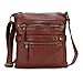 Scarleton Casual Double Zipper Crossbody Bag H182020 - Burgundy