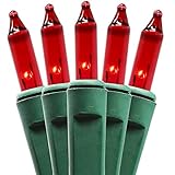 Holiday Essence 140 Red Musical Twinkle Christmas Lights Indoor Lights Plays 25 Classical Holiday Songs, 8 Function Chaser Green Wire 26 Foot Wire Length, 2