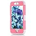 iPhone 5S Case, KAMII 3 Layers Verge Hybrid Soft Silicone Hard Plastic Triple Quakeproof Drop Resistance Protective Case Cover for iPhone 5/5S (Pink Grey)
