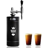 Royal Brew Nitro Cold Brew Coffee Maker, 128 oz Extra Large Home Keg Black | Stainless Steel Coffee Dispenser Kit with Stout