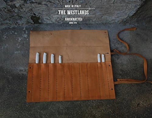 Personal Leather Bag Chef Knives Chef Knife Roll Leather Genuine Leather Tanning Natural Full Grain Restaurant The Westlands Knives Case Handmade Made in Italy