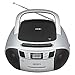 Jensen CD-545MP3 Top-Loading CD/MP3 AM/FM Radio Cassette Player, and Recorder Boombox Home Audio, Aux, Headphone (Silver/Black)thumb 1
