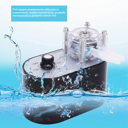 Peristaltic Pump, Peristaltic Pump with High Flow Single Head for Experiments 114-500 Ml/Min AC100-240 V with Flexible Adjustment (EU Plug)