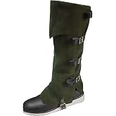 MKYSZLT Mens Medieval Renaissance Pirate Steampunk Viking Boot Covers | Men Warrior Knight Armor Ren Faire Halloween Costume Shoe Covers Faux Leather Goth Leg Gaiters Outfit Cosplay Accessories