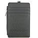 PU Leather Badge Wallet: Credential Holder Case with ID Window, 4 Credit Card Slots & Zipper Pocket - Black