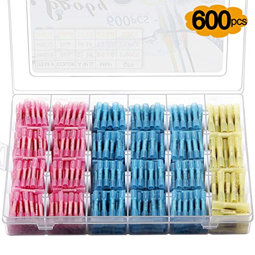 600 pcs heat shrink butt connectors sopoby electrical c…