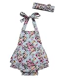 Kidlove Baby Girls Floral Ruffle Romper Dresses Summer Clothing with Headband
