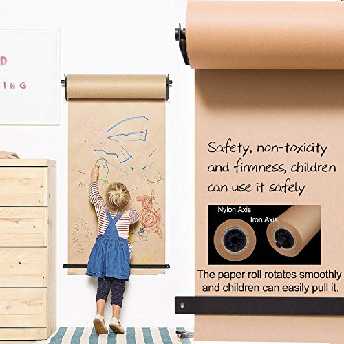 ISTOYO Kraft Paper Roll Display - Note Roll Wall Board, Wall Mounted Kraft Paper Roll Holder/Dispenser with Cutter Bar for List, Menus, Painting, Desgin (Bracket Only)-24 inch