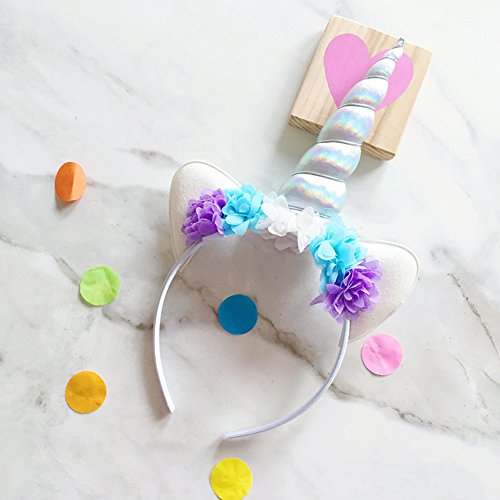 Cute Unicorn Horn Headband,Shiny Unicorn Horn Glitter Elastic Hair Hoop