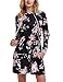 AMZ PLUS Plus Size Long Sleeve Floral Sweater Dress With Pocket Pullover Hoodies For Women