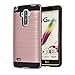 LG G4 Stylus / G Stylo (Not Fit LG G4) Case With Phone Stand,Ymhxcy [Metal Brushed Texture] Hybrid Dual Layer Full-Body Shockproof Protective Cover Shell For LG LS770-LS Rose Gold