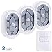 TORCHSTAR Set of 3 LED Battery-Operated LED Under Cabinet Lighting Kit,1.5W Daylight LED Tap Lights, Cordless Remote Control LED Puck Lights w/Magnetic for Closets/Cabinet/Storage/Attics Lighting