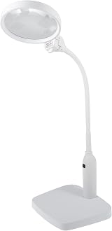 PURElite Multi-Use LED Magnifying Lamp White 1.8x 3x Table Clamp