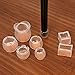 polkar Silicone Chair Leg Pads Felt Mat Table Leg Caps Hardwood Floor Protectors Square #17,Length from 1.89'' to 2.2''（48mm-55mm）(16 Pack)