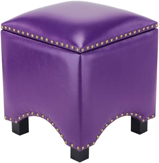 Amazon Com Lovehome Square Storage Ottoman Padded Seat Fashion Modern Step Stool American Style Footrest Pu Shoe Change Stool Cube Seat Purple 353538cm 141415inch Home Kitchen