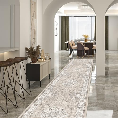 Hallway Washable Runner Rug - 2'6x14 Kitchen Rugs Entryway Rug Runner Vintage