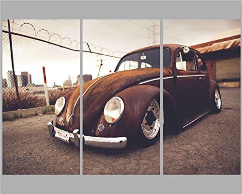 3 Panel Canvas Print Wall Art HellaFlush Car Painting Print On Canvas For Home H.Q Wall Decor Oil Painting Art Stretched And Framed Ready to Hang Good Idea For Friends