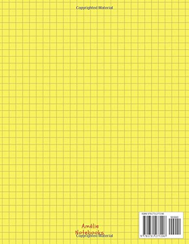 notebook yellow graph paper notebook 8 5 x 11 1 4 inch squares 110 pages graph paper journal soft cover notebooks amelie 9781731277206 amazon com books