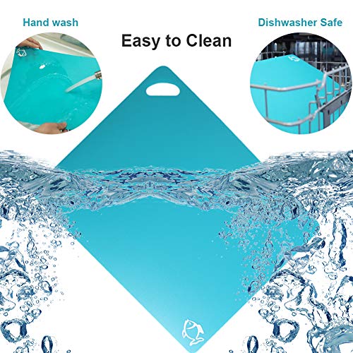 Flexible Cutting Board, Chopping Mat Color Coded With Food Icons Easy-Grip Handles Non-Slip Dotted Texture BPA-Free Food Cutting Mat Set For Kitchen Bar RV - Set Of 6