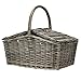 Zelancio Double Lid Picnic Wicker Basket for Two Persons, Large