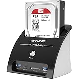 WAVLINK USB 3.0 to SATA External Hard Drive Docking Station with 2USB 3.0 HUB and TF & SD Card for 2.5 inch/3.5 Inch HDD…