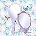 Embossed Butterfly Handheld Mirror with Folding Handle, Princess Style Girls Mirror with Handle, Purple