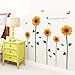 EMIRACLEZE Christmas Gift Hot Sale Beautiful Sunflower Floral Removable Mural Wall Stickers Wall Decal for Window Decor Living Room Home Decor