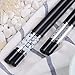 Chopsticks - 10 Pairs Reusable Fiberglass Alloy Chopstick Set, Dishwasher Safe (Pure Black) (B)