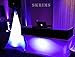 SKRIMS Super Flexible Speaker Stand Cover - Four Way Stretch White Spandex DJ Scrim - 3-Sided Tripod Skirt - 360 Degree Coverage, Cable Management Pass-Thru and Travel Bag
