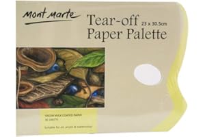 EZ Clean Tear Off Paper Palette Pad 36 sheet, Mont Marte Easy Cleanup Sheets for Acrylic, Watercolor, Oils