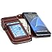 E LV Case for Galaxy S7 Edge Case 2IN1 (CASE Cum Purse) PU Leather flip Wallet Bag Pouch Case Cover for Samsung Galaxy S7 Edge - [Brown]