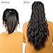 AMELI Kinky Straight Synthetic Ponytail Clip in Hair Extensions One Piece Soft Silky for Women Fashion and Beauty (20inch-Claw, 1B)