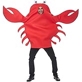 FantastCostumes Adult Red Crab Costume Animal Costume One Piece Halloween Carnival Party Sea Creature Cosplay Set