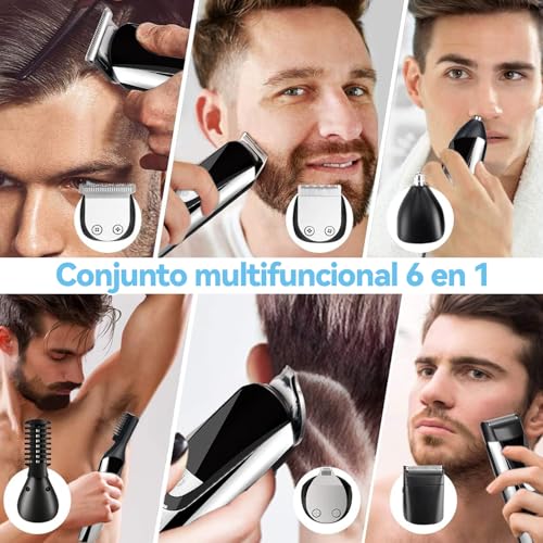 21 en 1 Kit de Maquina para cortar cabello, Cortapelo Hombre Recargable Multifuncional, Rasuradoras para hombre totalmente impermeable, Adecuado para cabello, barba, vello corporal, vello de nariz