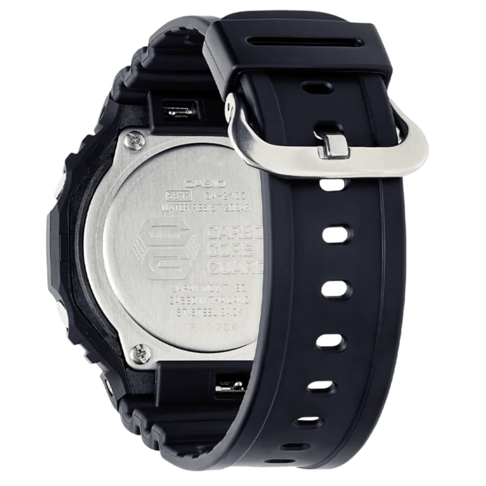 Casio Men GA-2100-1AER G-Shock Carbon Core Octagon Series Watch -Black, Black, Strap.