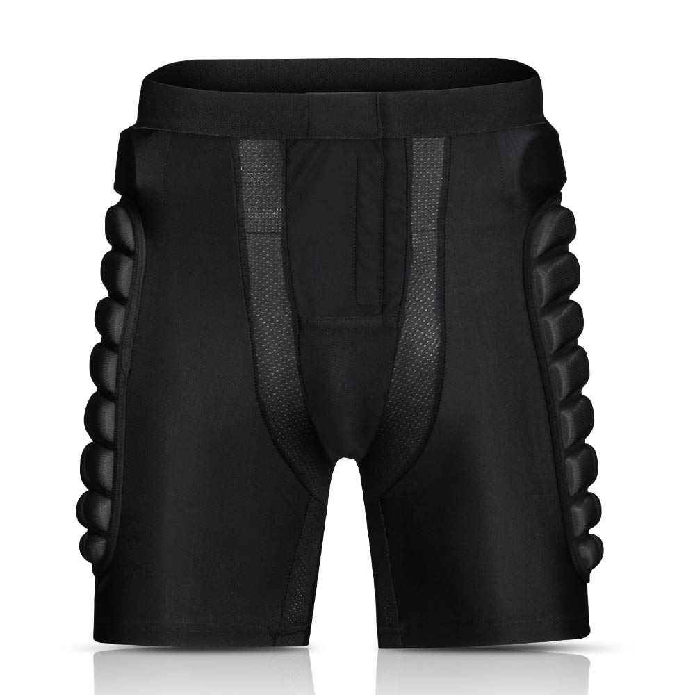 Lixada Protection Padded Shorts Armor Hip Protection Shorts Pad for Snowboarding Skating Skiing Riding Black,Slightly smaller, please choose according to the product size chart (XL)