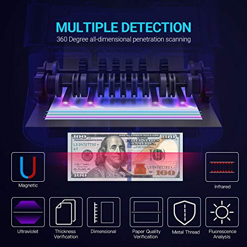 TACKLIFE Money Counter Machine MMC02, Upgraded 1,200 Notes/Min Bill Counter with MT/DD/UV/MG/IR