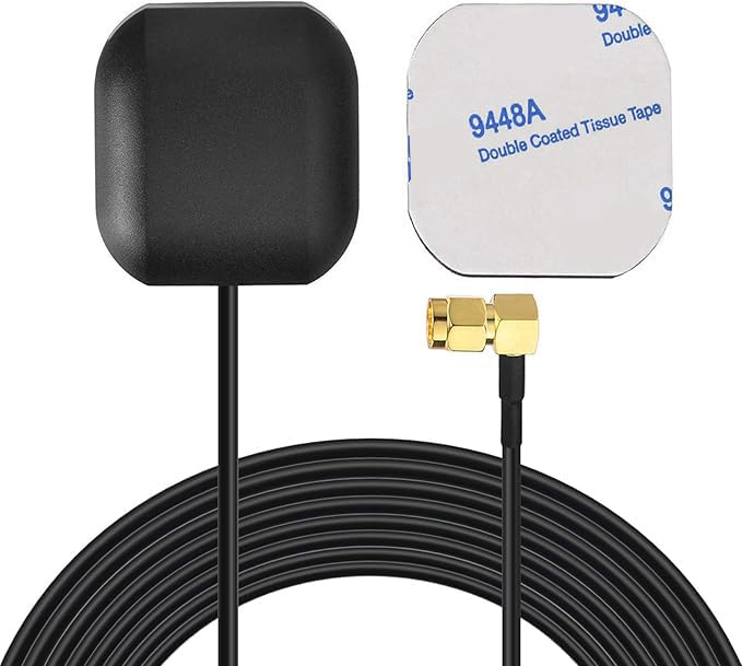 Bingfu Car GPS Antenna SMA Male Waterproof Active GPS Navigation Antenna for Car Stereo Radio Head Unit GPS Navigation System Modem Vehicle Tracker Real Time Monitor Security Camera IoT Router Gateway