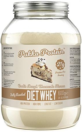 PUKKA PROTEIN – Diet Whey Cookie Dough Protein Powder - 20 Servings - Low Fat, High Protein Shake – Easy to Mix Slim Shake for Women or Men Looking to Build Lean Muscle – Fully Loaded with Acai Berry, CLA, Flaxseed, Green Coffee Bean, Green Tea, Inulin, L-Glutamine and Free Scoop.