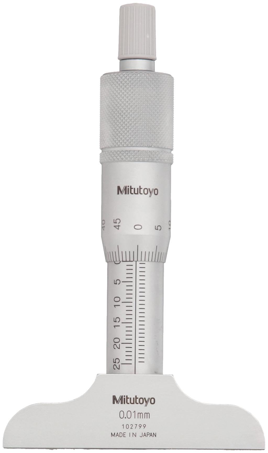 Mitutoyo 128-101 Fixed Rod Depth Micrometer 0-25mm, Pink