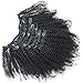 Luwigs Afro Kinky Curly 4B 4C Clip in Hair Extensions for African American Women Real Brazilian Virgin Human Hair Clip Ins Natural Color 7pcs/set (18 inches, Afro Kinkys Curly)
