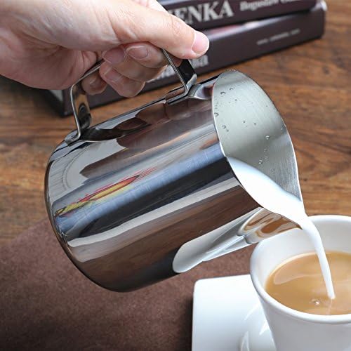Kingnice 30oz Stainless Steel Milk Frothing Pitcher Cup for Latte or Cappuccino