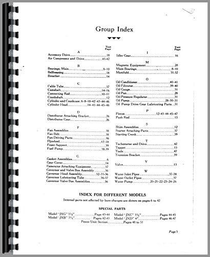 Hercules Engines JXD Engine Parts Manual Unknown Binding