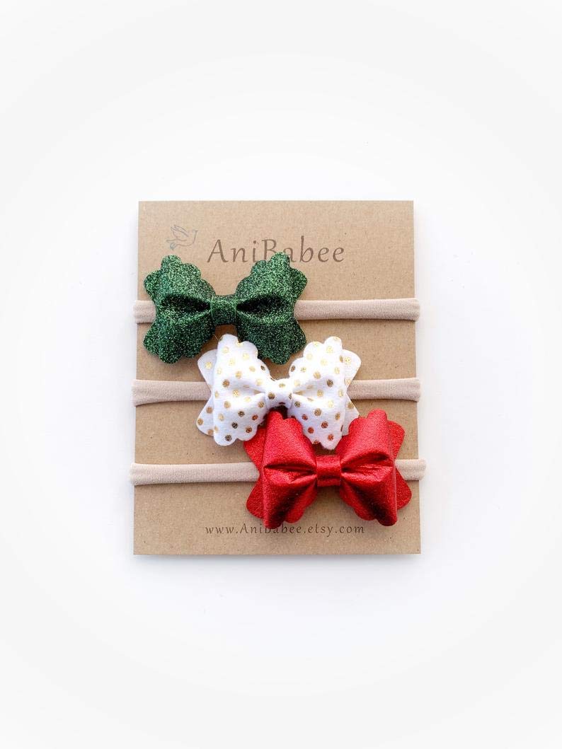 baby girl christmas hair bows