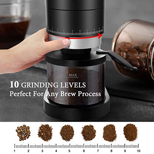 Bonsenkitchen Burr Coffee Grinder, Electric Coffee Bean Grinder with