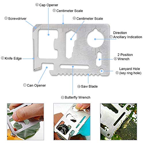 FUNANASUN Outdoor Survival Kit 25 in 1, Emergency Survival Gear Tool Pouch Holster with Compass, Survival Bracelet, Emergency Blanket, Protector Pen, Water Bottle Clip for Camping, Hiking, Adventure