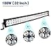 YITAMOTOR LED Light Bar 32 inches Curved Light Bar Off Road Lights and Free Wiring Harness Compatible for Truck, Jeep, Pickup, 4WD, 4X4, ATV, UTE, SUV, Boat, 180W Fog Driving Light